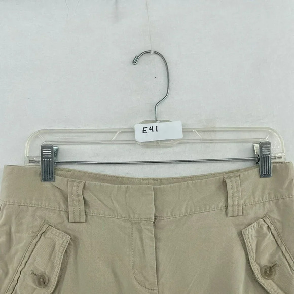 Ann Taylor Capri Pants Women's Sz 4P Beige Slash Pockets Cargo Style Lyocell - Picture 13 of 13